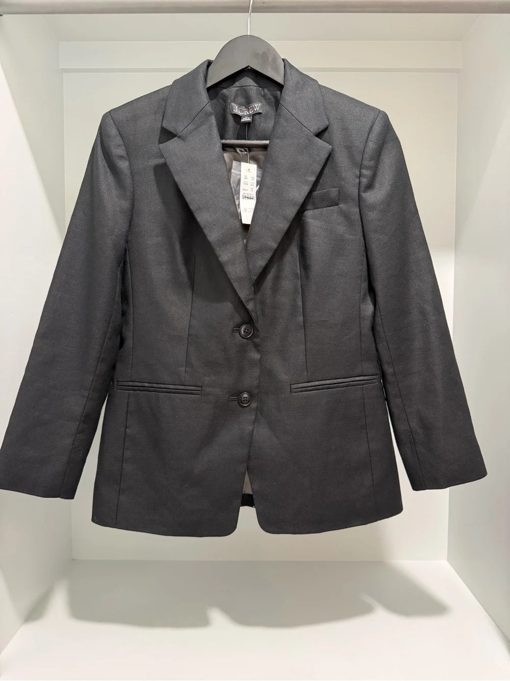 NEW J. Crew Margeaux blazer in Black stretch linen blend CS639 size 4 Petite